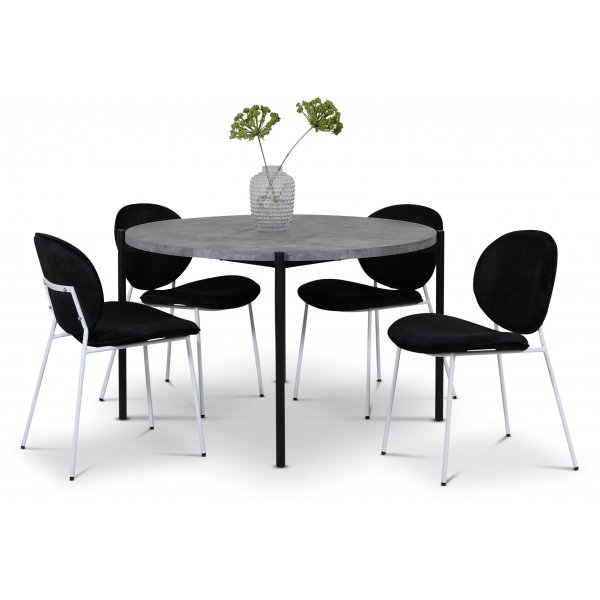 Rondo stol - Svart (Flyel) / Hvit + Flekkfjerner for mbler