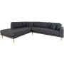 Lido Hjrnesofa med pen finish - Mrkegr