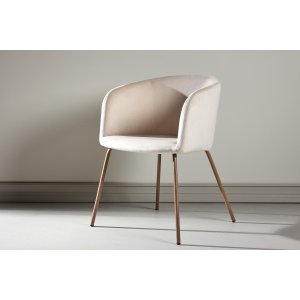 Spisestol Berit i beige fl�yel - ben i valn�tt st�l