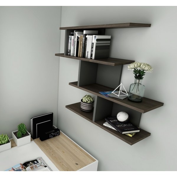 Rosie vegghylle - Antrasitt/valnøtt Rosie vegghylle - Antrasitt/valnøtt