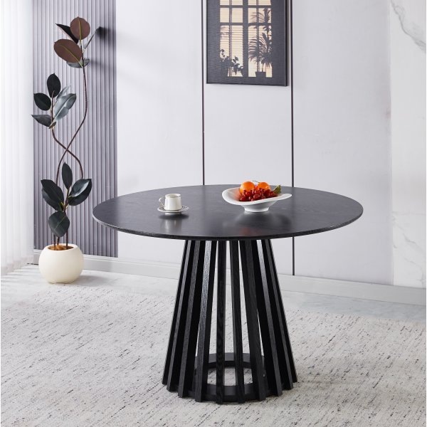 Inez rundt spisebord Ø120 cm - Sortbeiset eik Inez rundt spisebord Ø120 cm - Sortbeiset eik