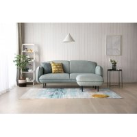 Catta 3-seters sofa med fotskammel - Lyseblå Catta 3-seters sofa med fotskammel - Lyseblå