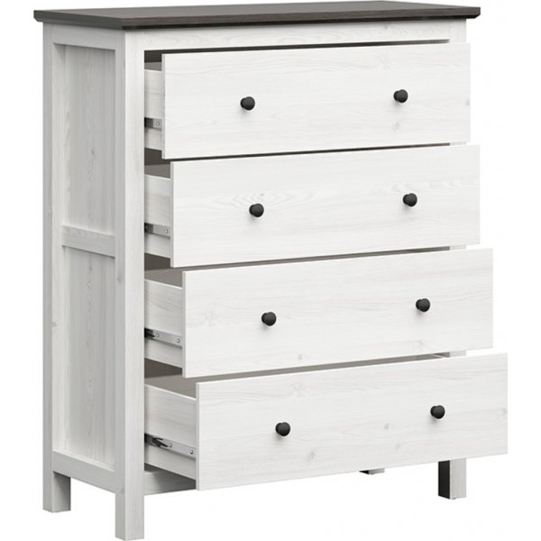 Hesen kommode 120 cm - Hvit/svart