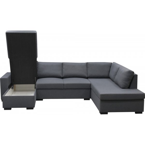 Sofa U-formet sofa 309 cm mørkegrå stoff - Solna + Tekstilrens for møbler Sofa U-formet sofa 309 cm mørkegrå stoff - Solna + Tekstilrens for møbler