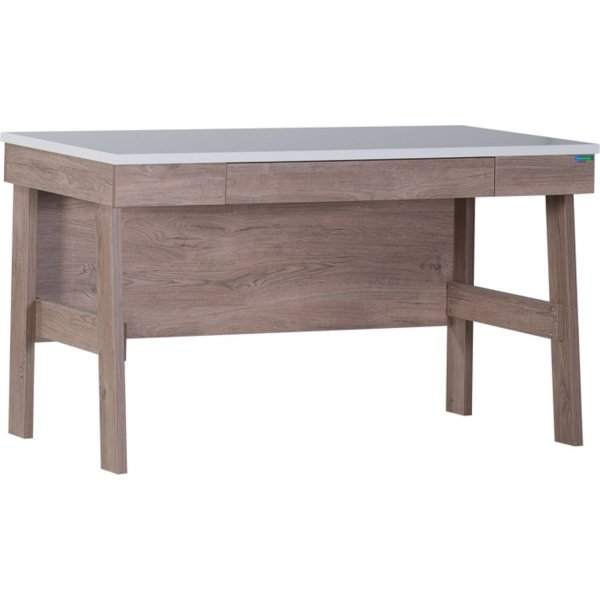 Naravo skrivebord Eik/hvit - 123 x 68 cm