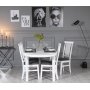 Gs spisegruppe: Ovalt bord 160/210 cm inkludert 4 Ms stoler - Hvit/Gr