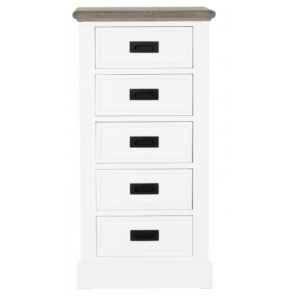 Malou høy kommode med oppbevaring - Hvit/brun grå + Tekstilpleie for møbler Malou høy kommode med oppbevaring - Hvit/brun grå + Tekstilpleie for møbler