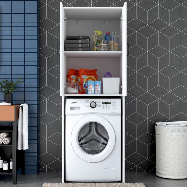 Lang vaskemaskinskap 110 - Hvit Lang vaskemaskinskap 110 - Hvit