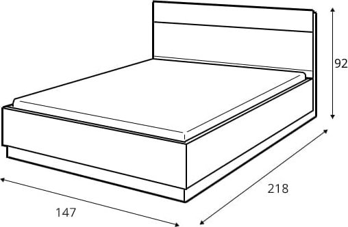 Dentro 140 x 200 cm seng med oppbevaring - Hvit/stirling eik Dentro 140 x 200 cm seng med oppbevaring - Hvit/stirling eik