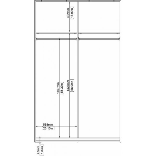 Verona smal garderobe - Hvit Verona smal garderobe - Hvit