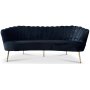 Snckan 3-seter sofa - Svart flyel / Messing