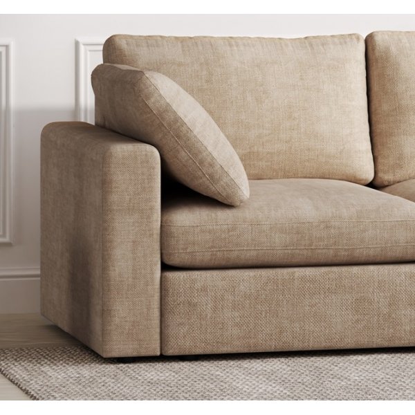 Moby mrk beige divansofa 296 cm - Vendbar divansofa med pocketfjrer