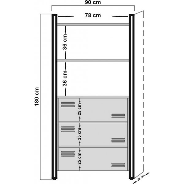 Cosmo Cortex bokhylle - Furu/svart