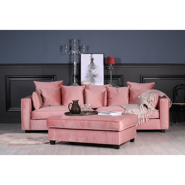 Brandy lounge fotskammel XL - (dusty pink)