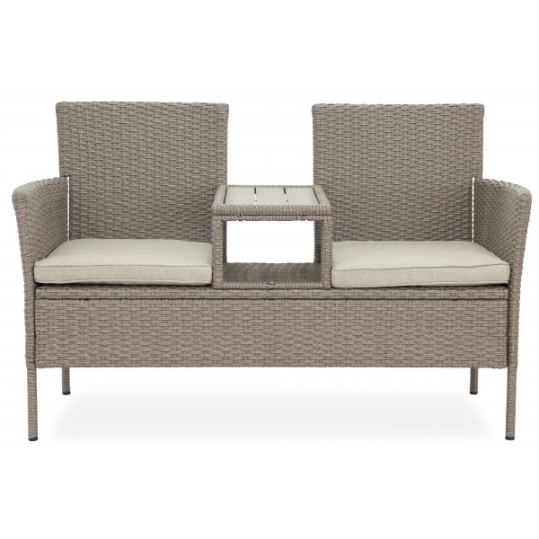 Utesofa / Duosofa i beige rotting
