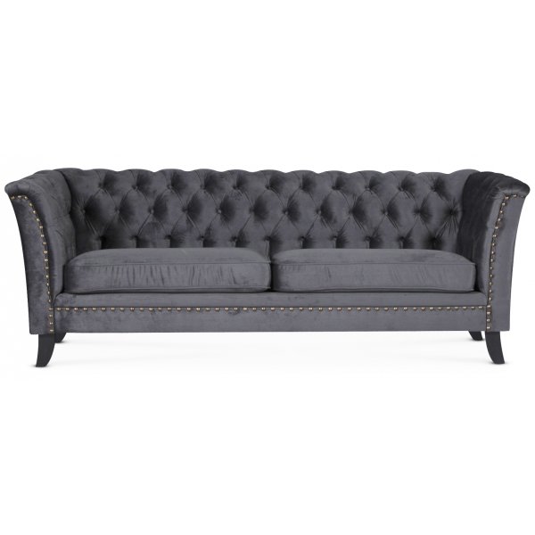 Chesterfield Liverpool 3-seter sofa - Slvgr flyel