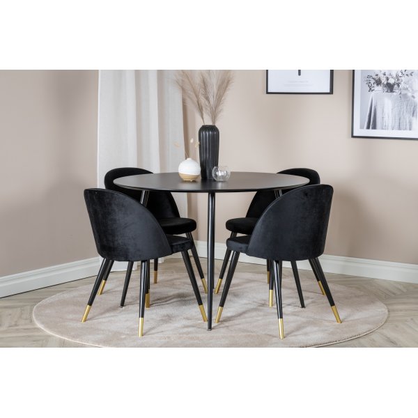 Alice spisestol - Svart/messing