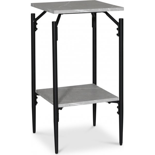 Wayne sidebord med hylle - Lysegr marmor (Folie)