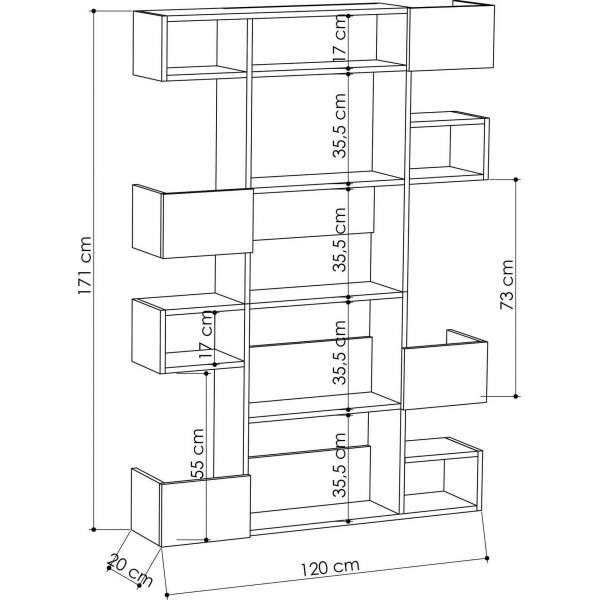 Niho bokhylle - Hvit