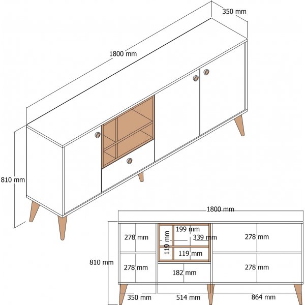 Nappa skjenk - Krem Nappa skjenk - Krem