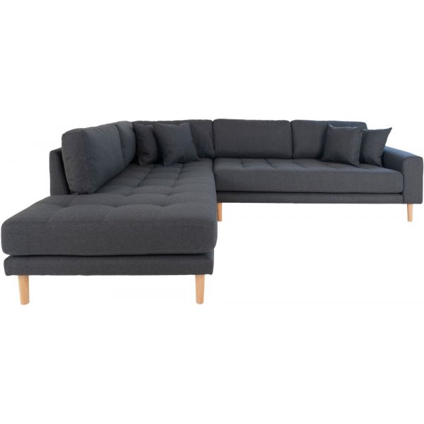 Lido Hjrnesofa med pen finish - Mrkegr