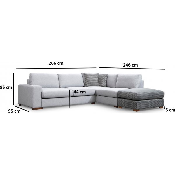 Loop hjørnesofa - Grå Loop hjørnesofa - Grå