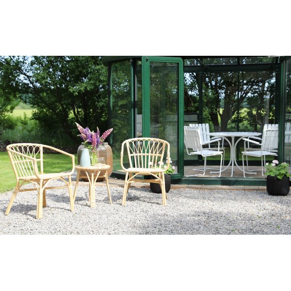 Bali terrassesett i rotting - Bord med 2 stoler Bali terrassesett i rotting - Bord med 2 stoler