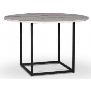Sintorp rundt spisebord 115 cm - Hvit marmor (laminat) + Mbelftter