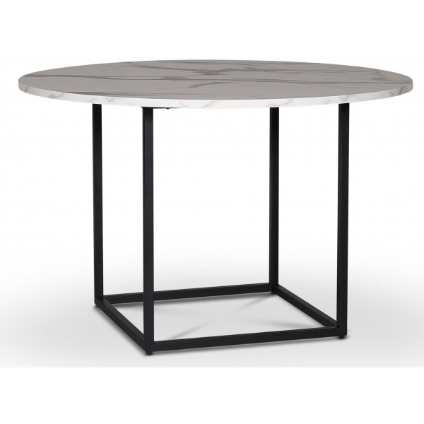 Sintorp rundt spisebord 115 cm - Hvit marmor (laminat)