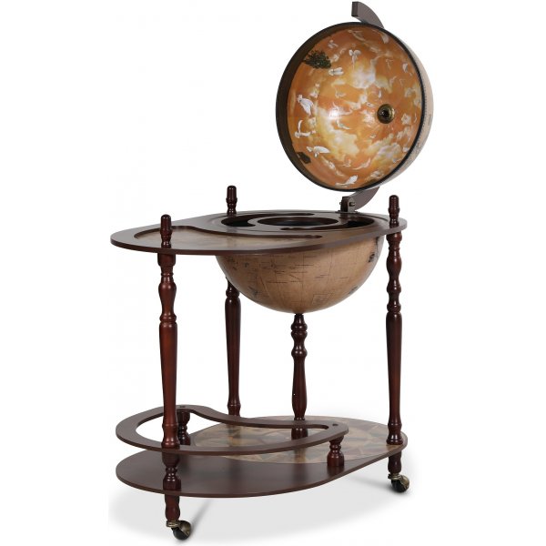 Da Vinci Barglobus serveringsvogn 81 cm - Mahogny / Ljus
