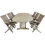 Ovalt Salt spisebord i teak, med sommerfuglfunksjon. 180-240 cm - Gr teak