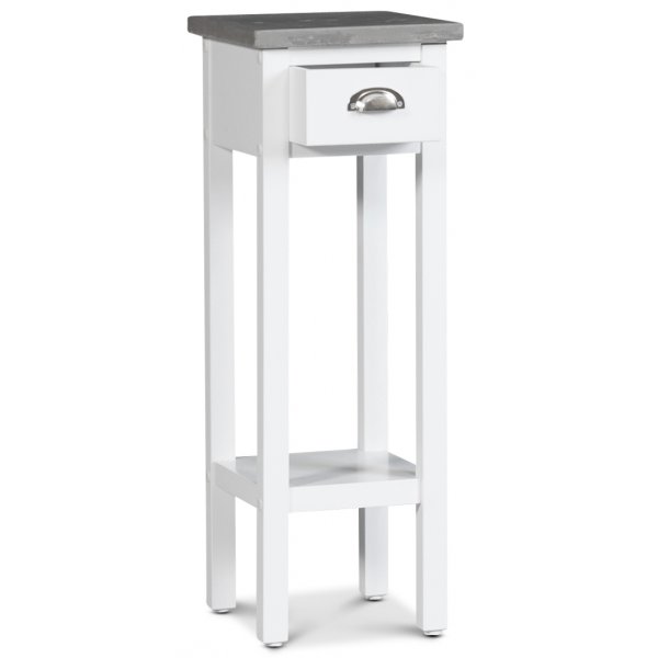 Nattbord Hugo Small - 70 cm (hvit med bertongtopp) + Tekstilrens for møbler Nattbord Hugo Small - 70 cm (hvit med bertongtopp) + Tekstilrens for møbler
