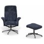 Times lenestol med fotskammel (Recliner) - Mrkegrtt saueskinn