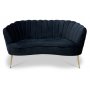 Snckan 2-seter sofa - Svart flyel / Messing