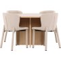 Spisebord Strada med 4 Astoria stoler - Beige/hvitvask