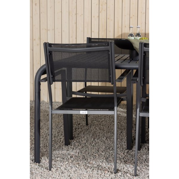 Borneo uteservering sett med 6 Copacabana stoler - Svart Borneo uteservering sett med 6 Copacabana stoler - Svart