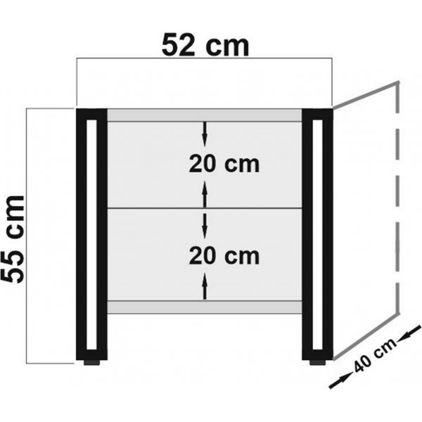 Cosmo Komodin nattbord - Furu/svart