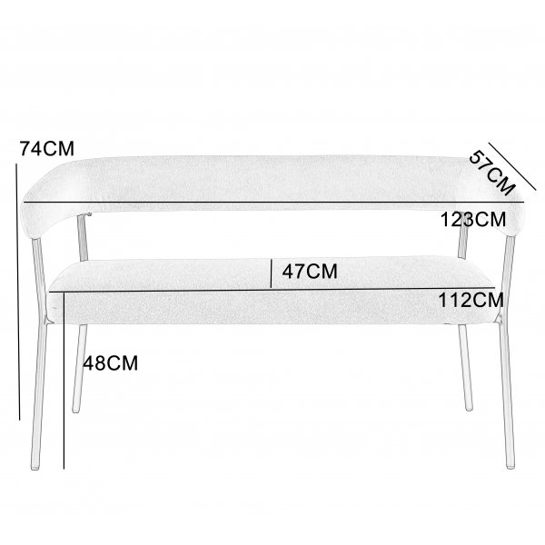 Wilma sofa 123 cm bred - Beige bouclè Wilma sofa 123 cm bred - Beige bouclè