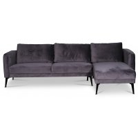 Kingsley divansofa - Grå fløyel Kingsley divansofa - Grå fløyel