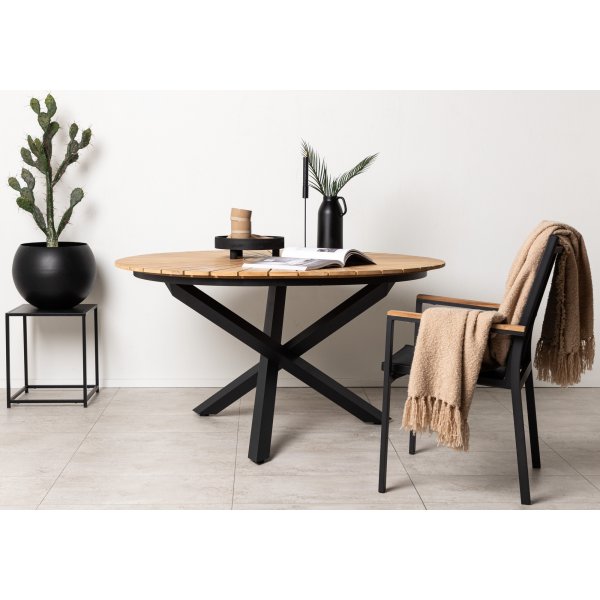 Mexico spisebord Ø140 cm - Sort/teak Mexico spisebord Ø140 cm - Sort/teak