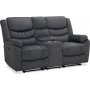 Tampa elektrisk 2-seters reclinersofa + konsoll - Grtt stoff