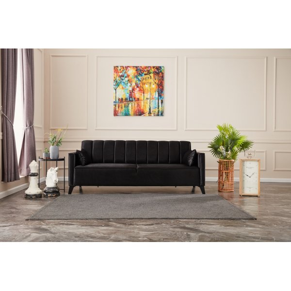 3-seters sovesofa - Svart