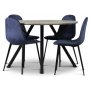 Smokey spisegruppe, rundt spisebord med 4 stk Carisma flyelsstoler - Bl + 4.00 x Serviettringer