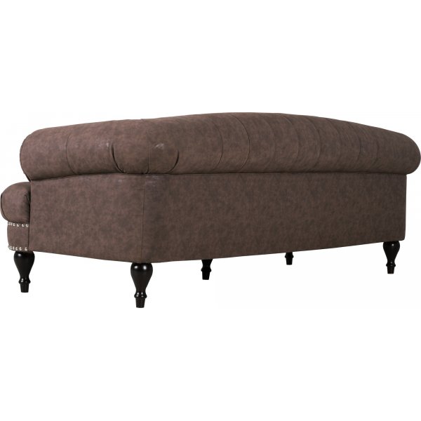 Sofa Chesterfield 3-seters sofa i brunt + M�belf�tter
