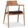 Caraca karmstol i teak - Svart PU
