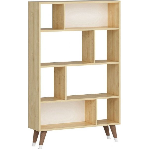 Harby bokhylle - Hvit/eik