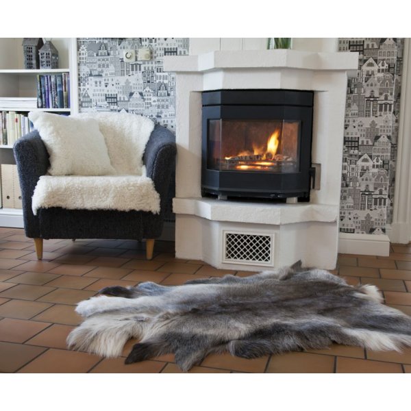 Curly f�reskinn - 95x55 cm - Hvit