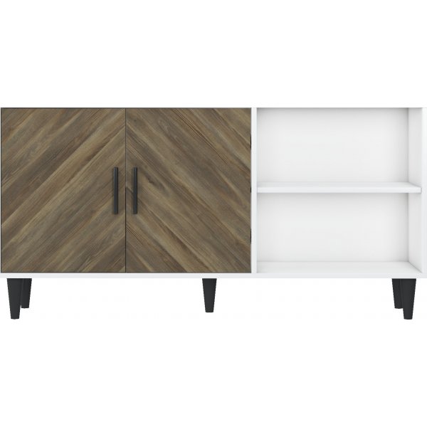 Fiorita mediabenk - Hvit/valnøtt Fiorita mediabenk - Hvit/valnøtt