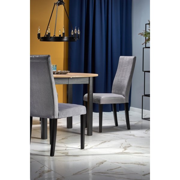 Spisebord 102-142 cm - Håndlaget eik/svart Spisebord 102-142 cm - Håndlaget eik/svart