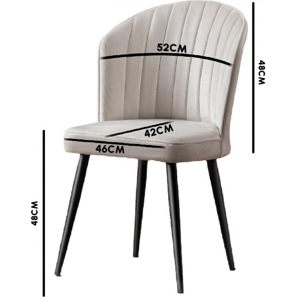 Rubi spisestolsett - Krem/svart